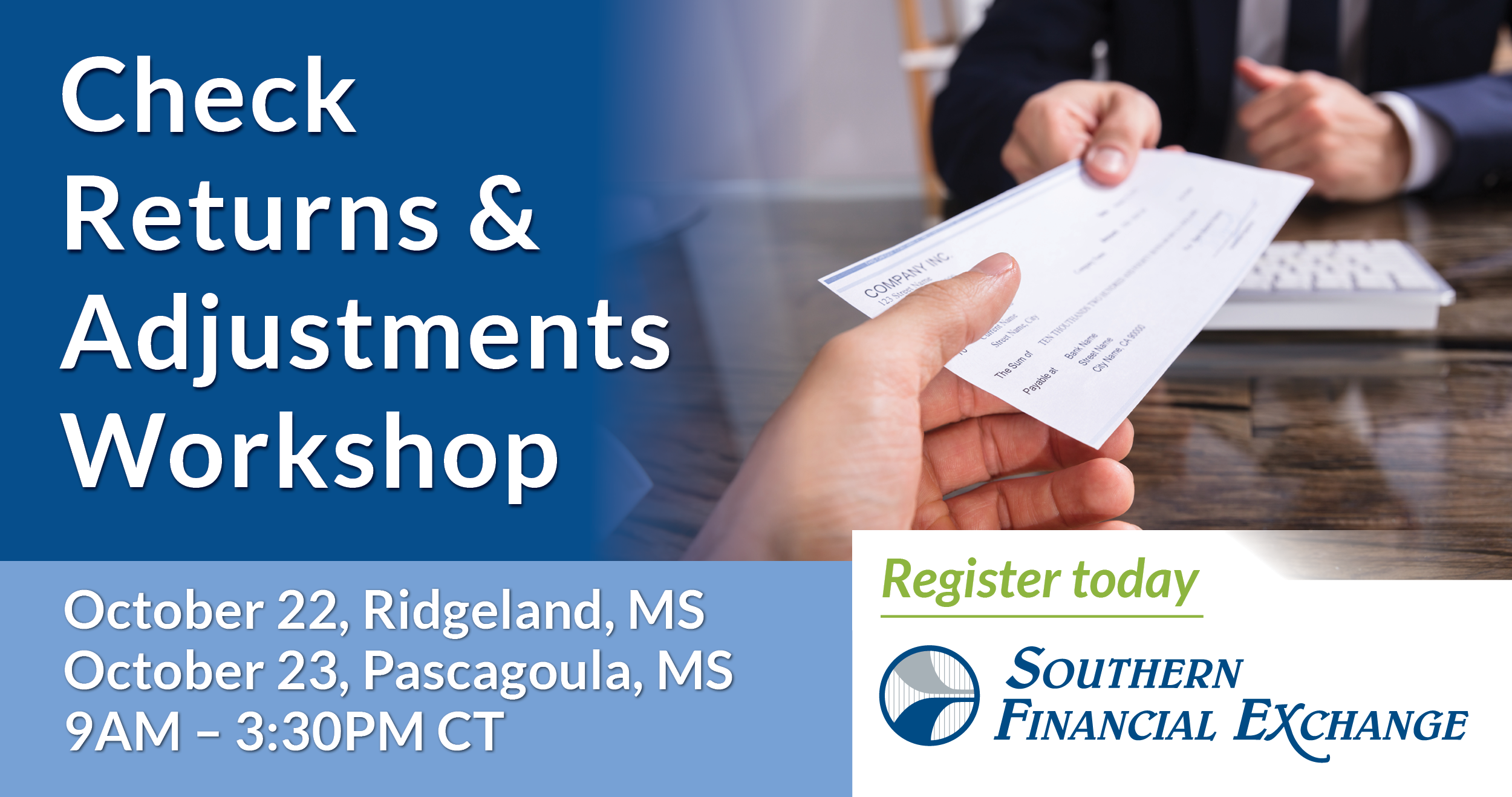 In-Person Check Returns & Adjustments Workshops | Miss.